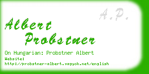 albert probstner business card